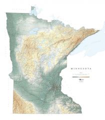 Minnesota - Elevation Fine Art Print Map